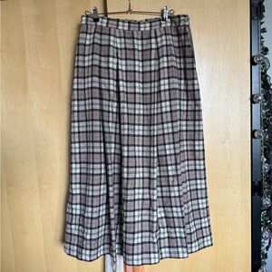 vintage plaid wool maxi skirt